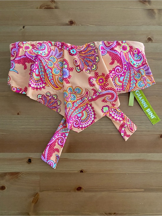 Gianni Bini Other - Gianni Bini Bikini Swim Top Colorful Triangle Tie Back Strapless Women’s Size L